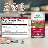 Etiqueta orgánica de ORGANIC INDIA Psyllium