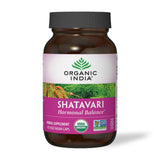 ORGANIC INDIA Shatavari – envase LEED Platinum que apoya el compromiso ambiental.