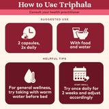 Organic India Triphala, cápsulas para digestión estable y comodidad diaria.
