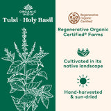 ORGANIC INDIA Tulsi etiqueta USDA visible para confianza en calidad