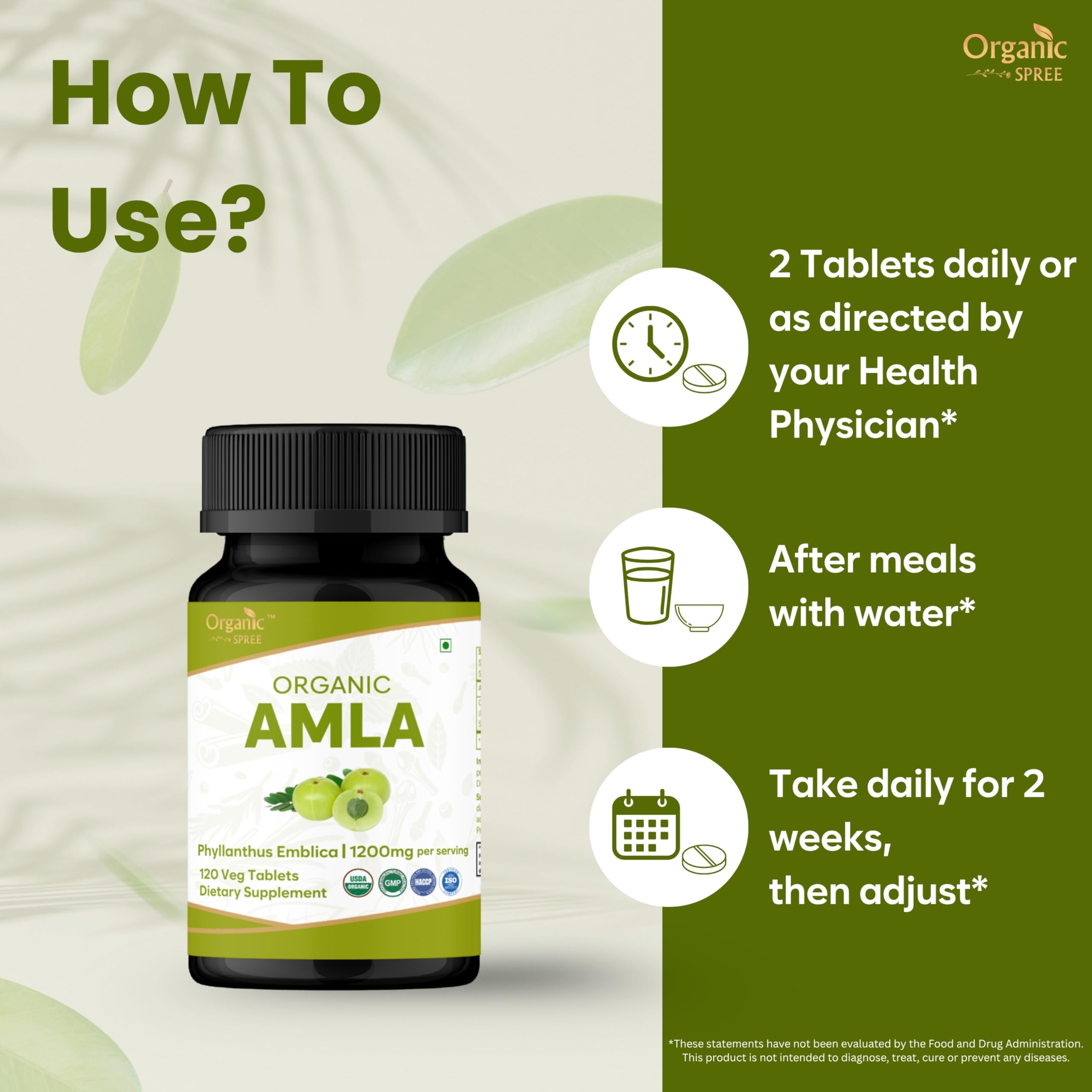 ORGANIC SPREE Amla: etiqueta clara para verificar certificaciones orgánicas.