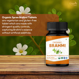 Bote Organic Spree Brahmi de 120 tabletas, ideal para dosis diarias