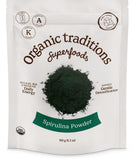 Organic Traditions Spirulina polvo en bolsa de 150 g para batidos nutritivos
