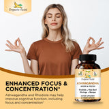 Organic Veda Ashwagandha, albahaca sagrada, sensación de calma durante el día.