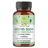 Organic Veda Greens Glow, cápsulas, soporte para cabello y piel saludable
