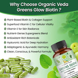 Organic Veda Greens Glow, mezcla de ingredientes clave para salud general