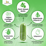 Organic Veda Greens Glow, cápsulas con vitamina C para energía antioxidante
