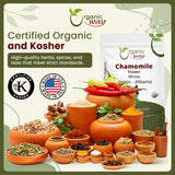 Exhibición en tienda con camomila entera Organic Way para display elegante