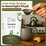 Organic Way: corte y sifado de cúrcuma para cocción y bebidas.