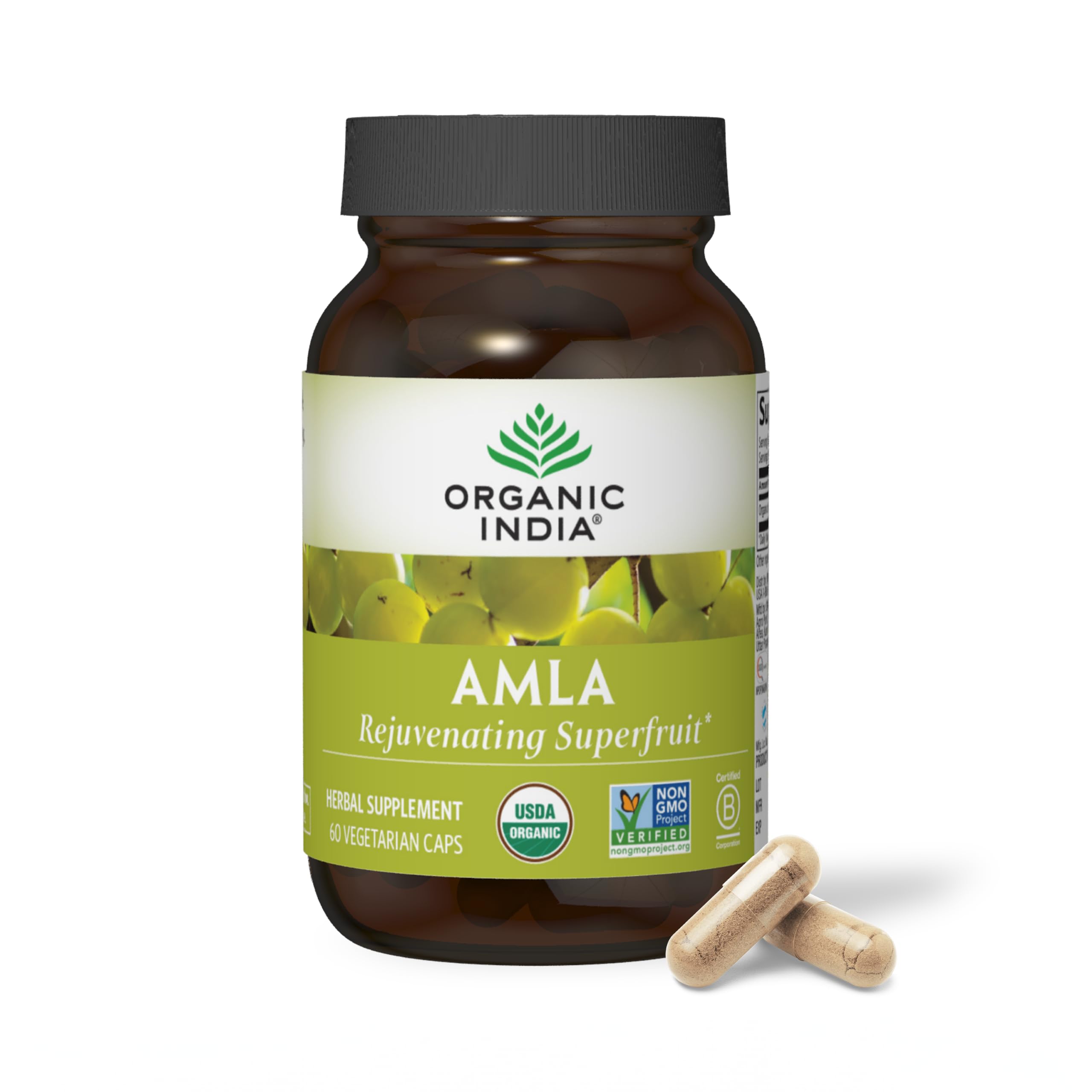 ORGANIC INDIA Amla, envase de cápsulas para bienestar diario