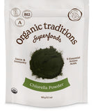 Organic Traditions Chlorella en polvo, bolsa 150 g para batidos diarios.