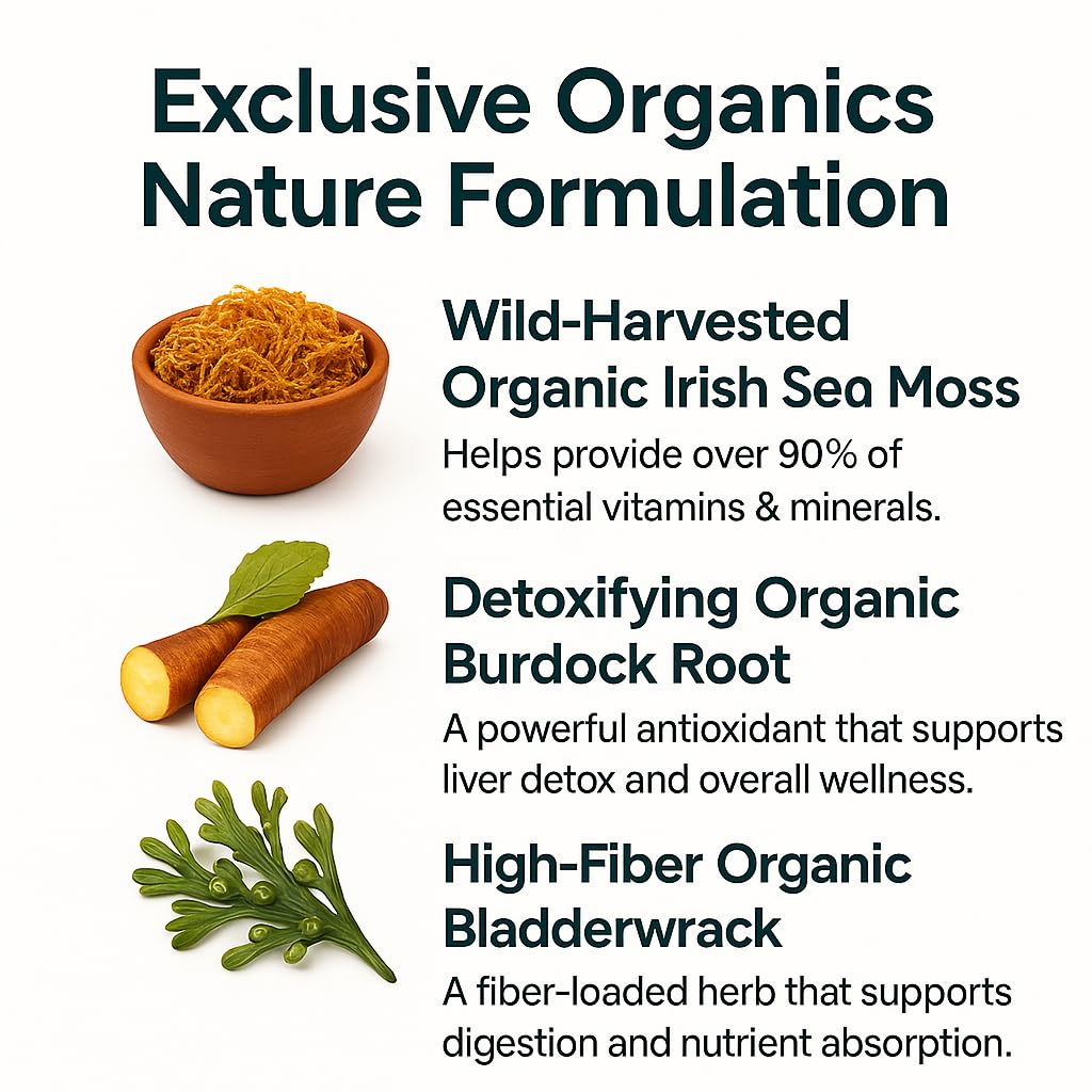 Tomando ORGANICS NATURE Sea Moss diariamente para apoyo digestivo.