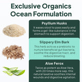 Organics Ocean Better Fiber: cápsulas en mano mostrando consumo diario.
