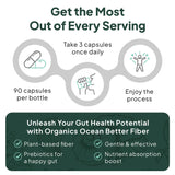 Organics Ocean Better Fiber: envase destacado con etiqueta clara.