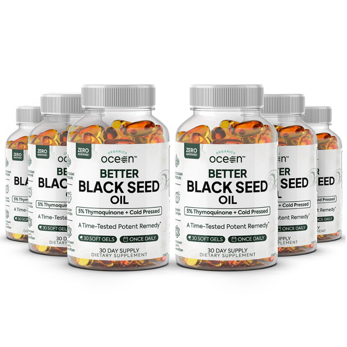 Organics Ocean Better Aceite de Semilla Negra, botella verter, posible apoyo a la salud general