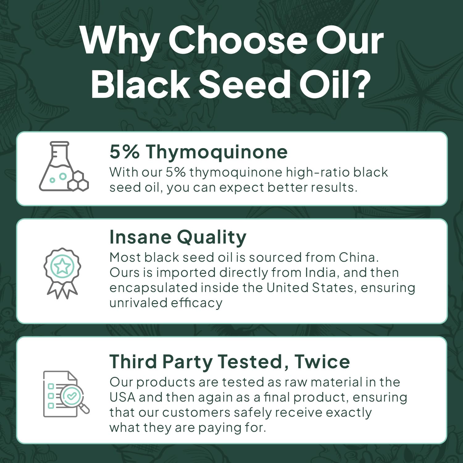 Organics Ocean Better Aceite de Semilla Negra, frasco sin aditivos para uso diario