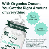 Caja de Organics Ocean Real Magnesio Citrato con dosis diaria segura.