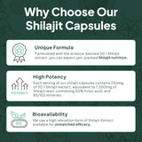 Organics Ocean Shilajit cápsula vegana para diferentes dietas.