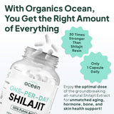 Organics Ocean Shilajit sabor agradable al tomar cápsula.