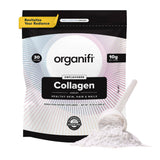 Organifi Colágeno en bote, polvo listo para mezclar y apoyar una piel saludable.