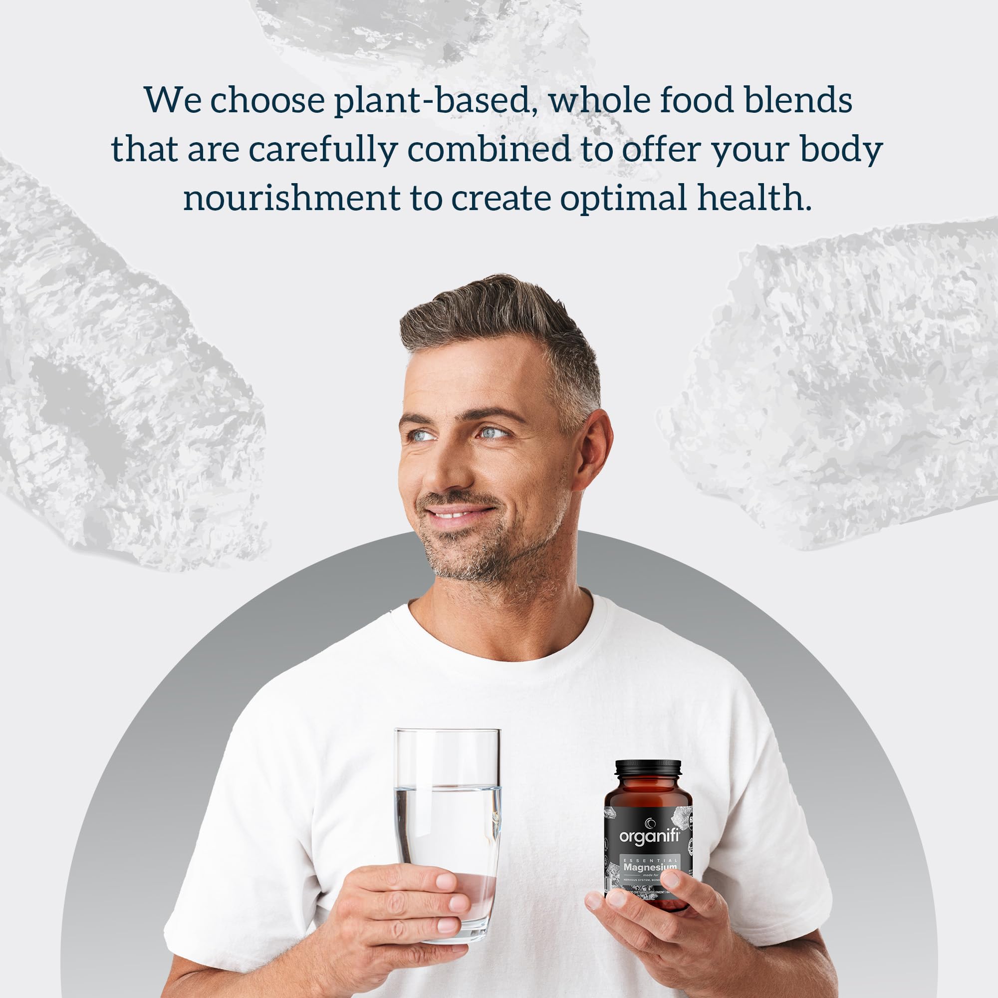 Organifi Essential Magnesium, vista de etiqueta que resalta 150 mg por cápsula.