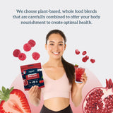 Organifi Red Juice con Rhodiola, cordyceps y chaga para enfoque natural.