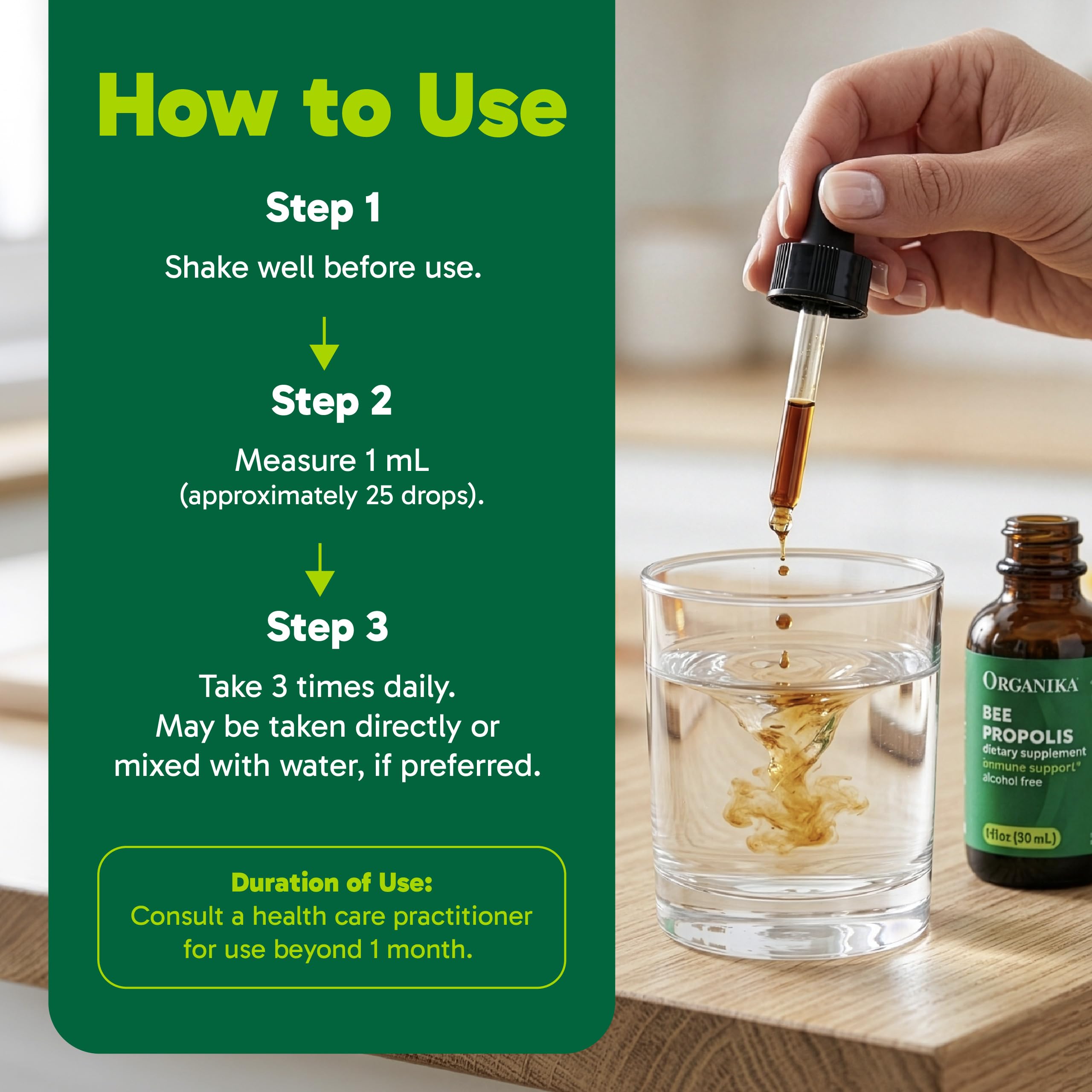 Organika Propolis Sin Gluten, etiqueta visible para consumo consciente.