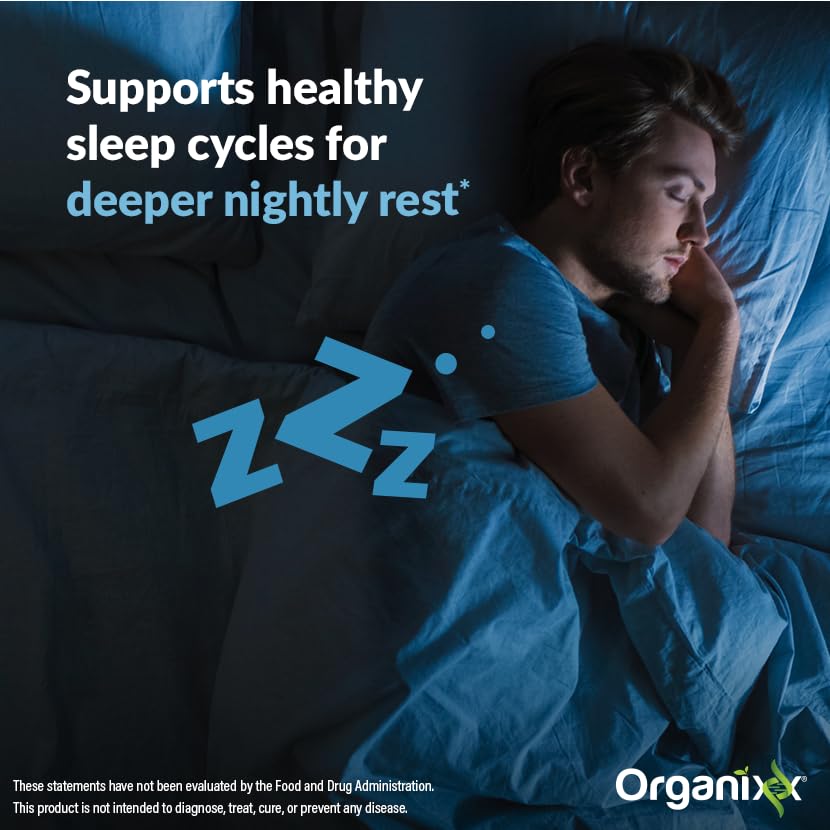 Organixx Clean Sleep 3D, cápsulas en agua, ingesta fácil para rutina nocturna.