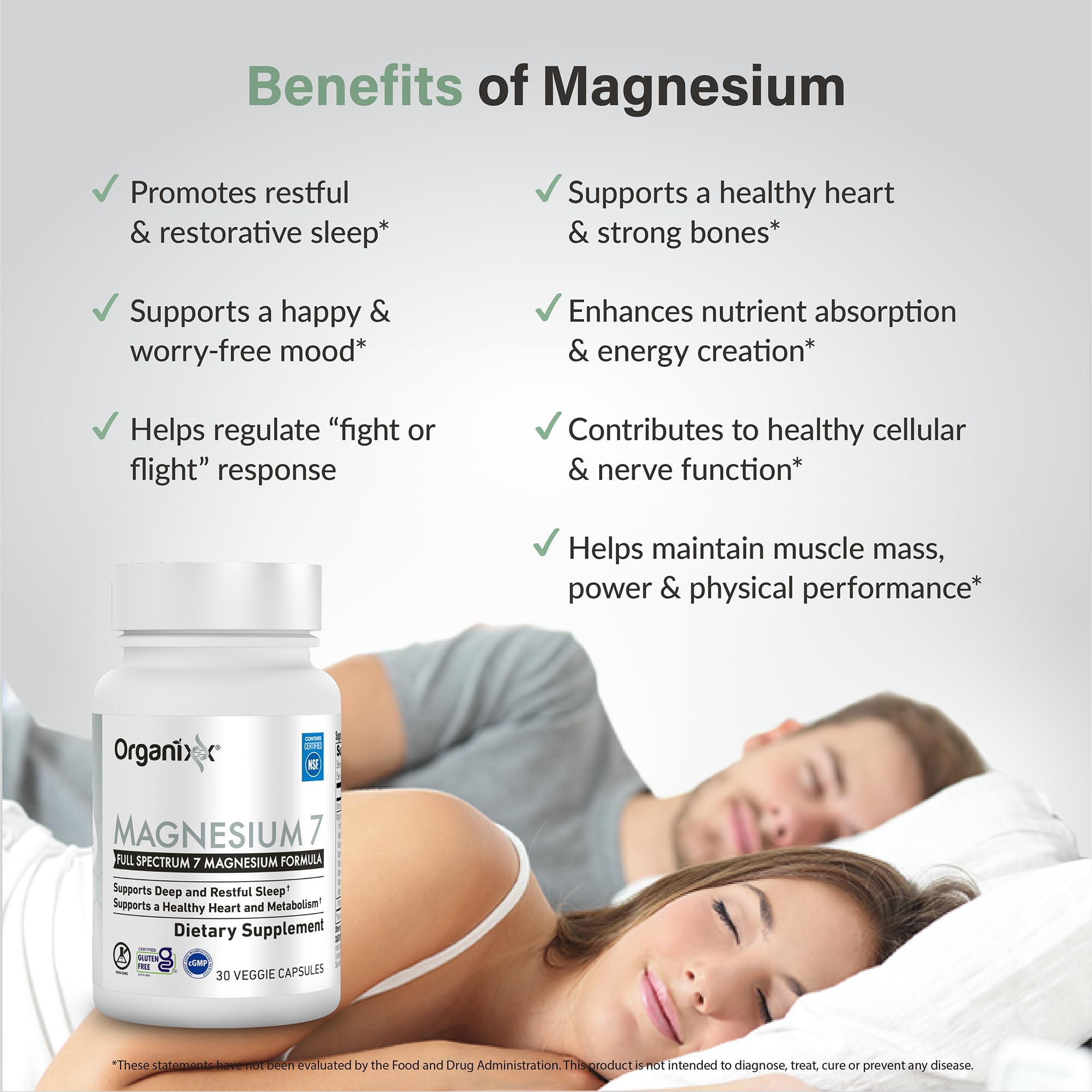 Organixx Magnesio: dosis nocturna para descanso y relajación