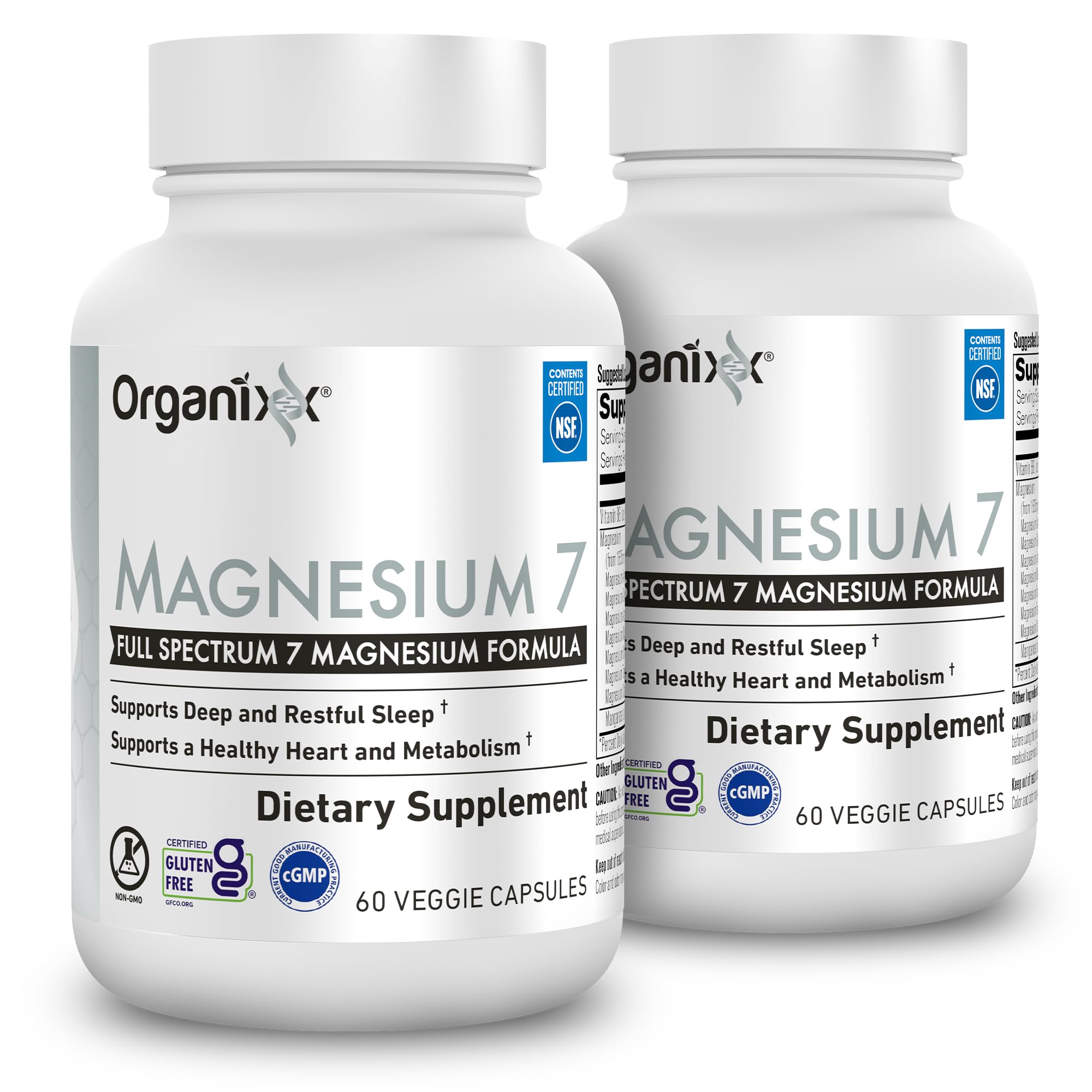 Organixx magnesio glicinato, botella visible, apoyo diario para bienestar.
