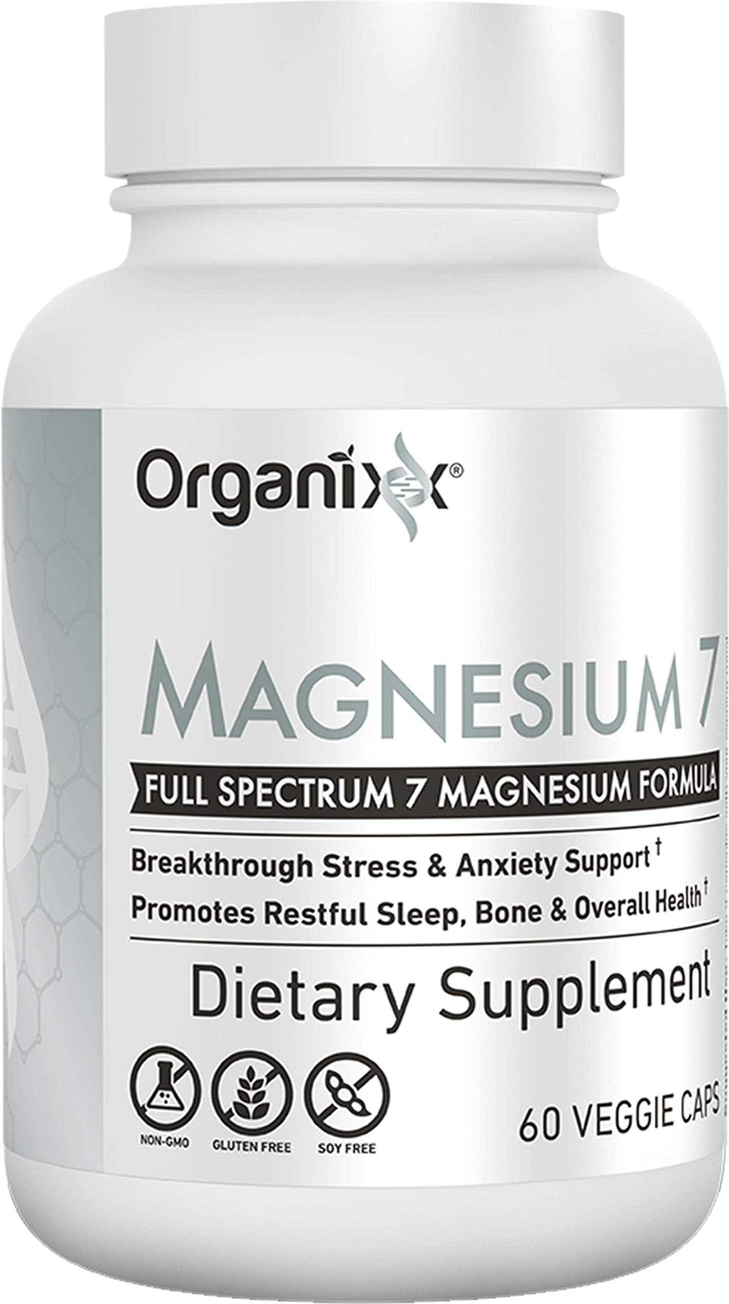 Organixx magnesio glicinato, cápsula cena, apoyo cardíaco y óseo