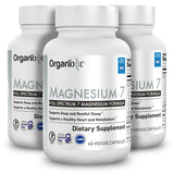 Organixx Magnesium 7 en botella de cápsulas, apoyo al sueño y relajación muscular.