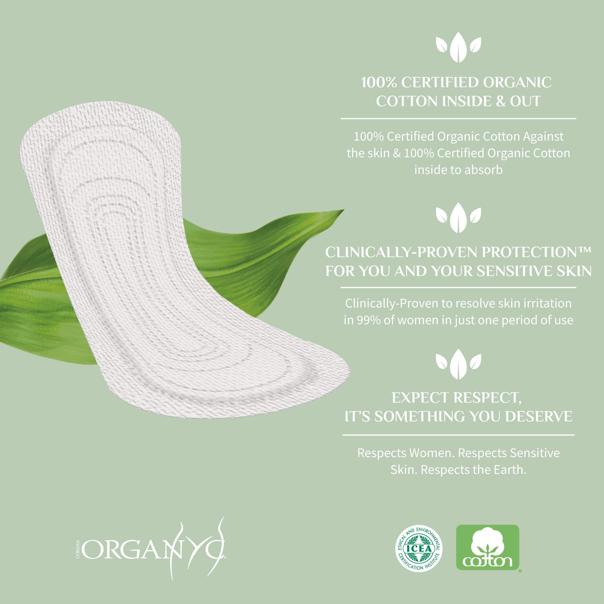Organyc envoltorio discreto ideal para llevar en la bolsa.