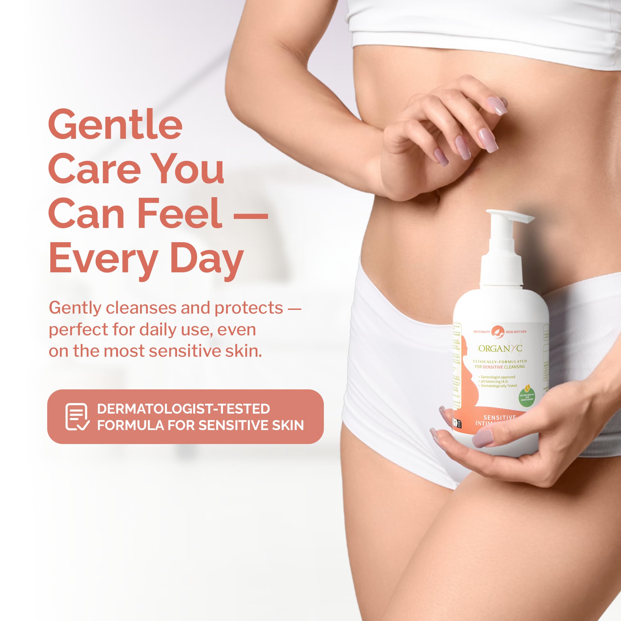 Organyc Lavado Femenino, camomila y aceite de algodón hidratantes.