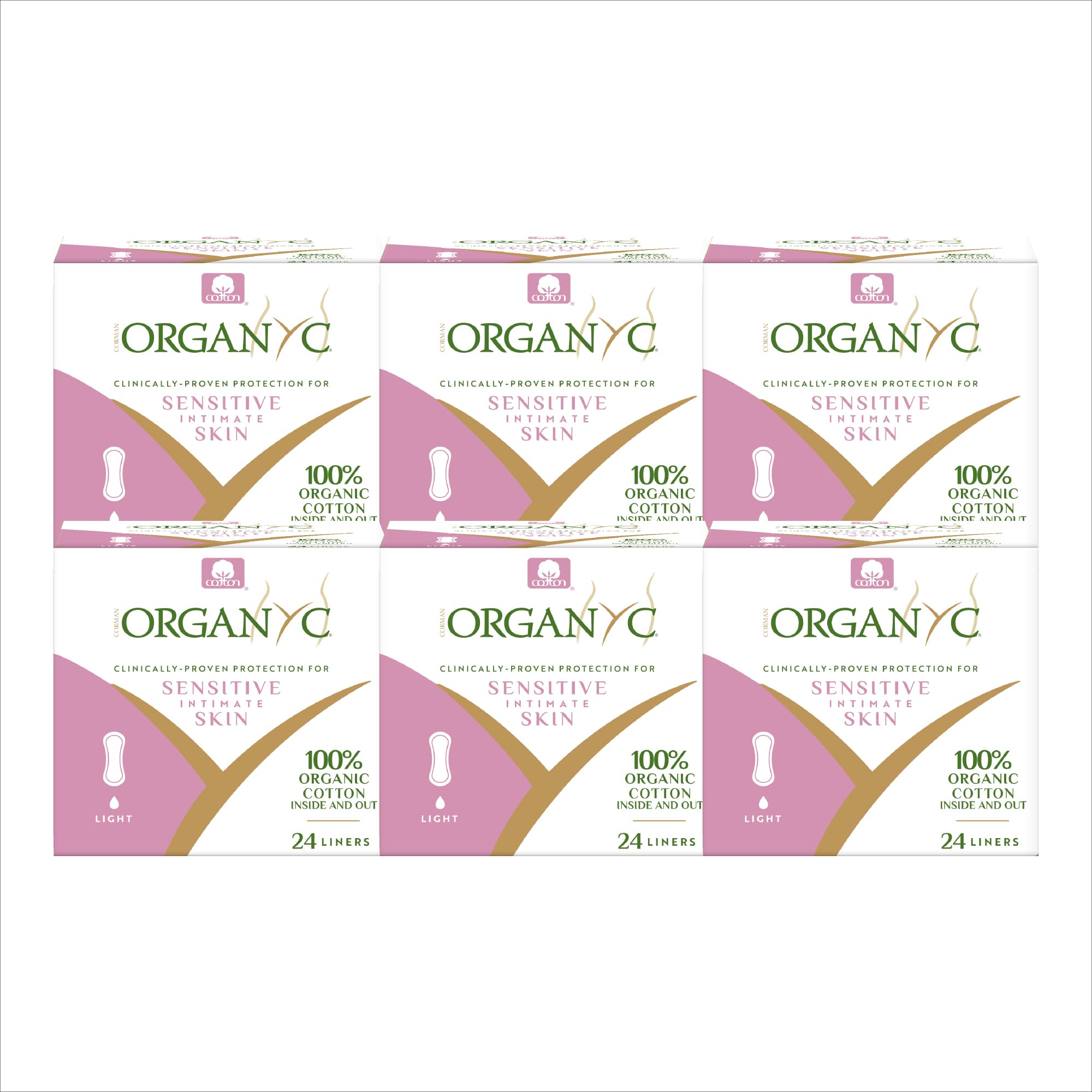 Organyc protector diario de algodon organico, interior absorbente para uso diario