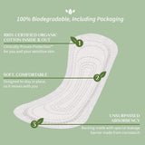 Organyc textura absorbente para mayor seguridad durante el flujo ligero.