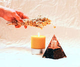 Orgonite Crystal pirámide base zen, diseño sobrio para meditar