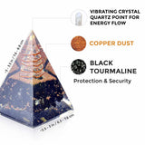Orgonite Crystal pirámide con cobre y resina, diseño vibrante para energía estable