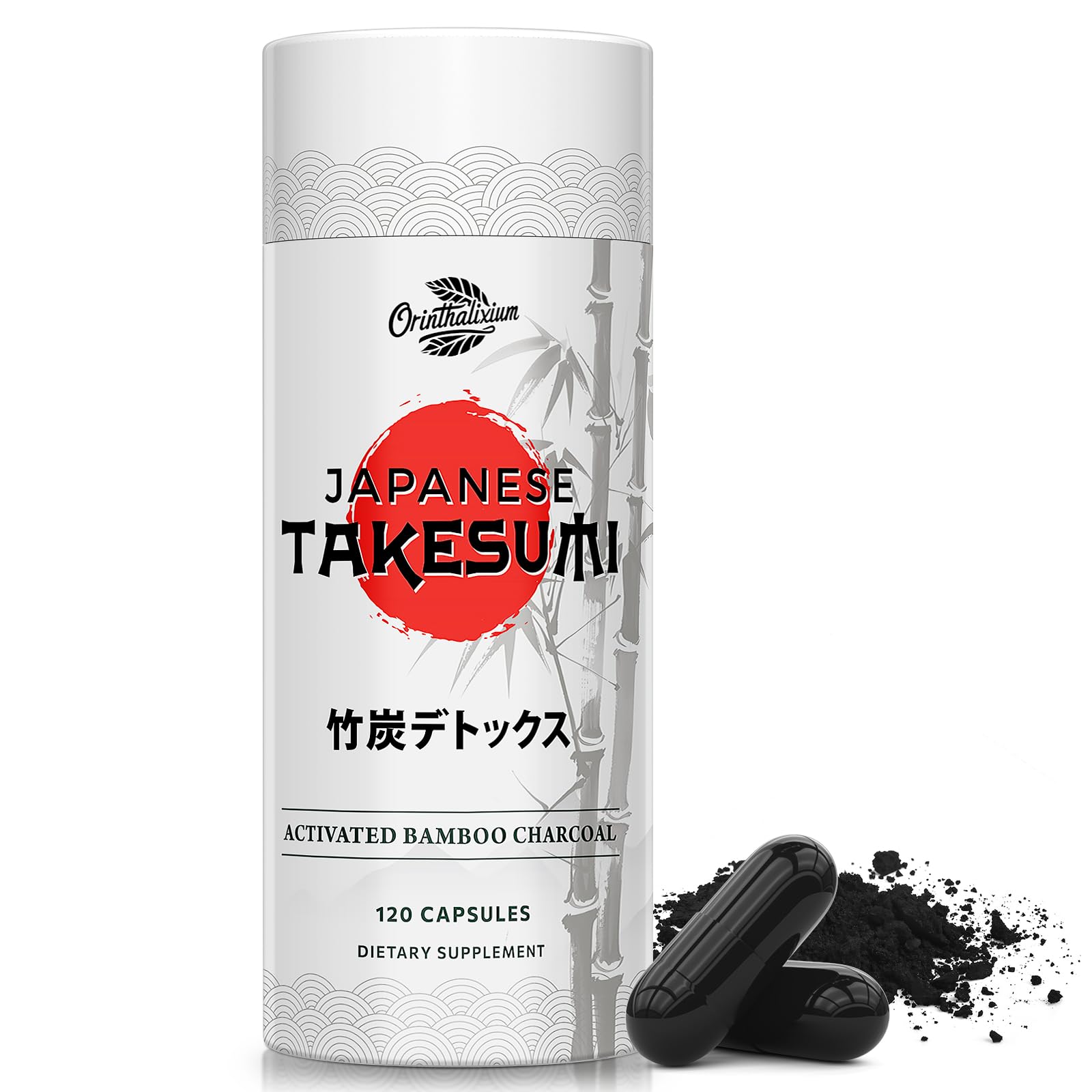 Orinthalixium Takesumi carbón activado de bambú en botella para apoyo digestivo suave