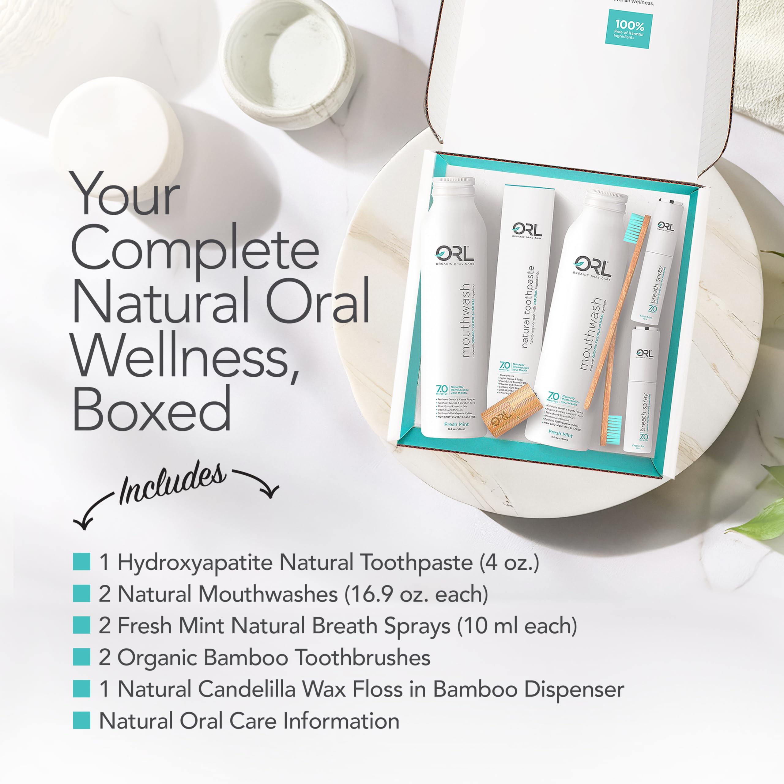 Enjuague bucal sin alcohol Orl Natural para frescura duradera