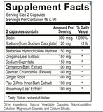 Ortho Molecular 5A Candicid Forte: composición botánica y extractos que pueden contribuir al bienestar diario.