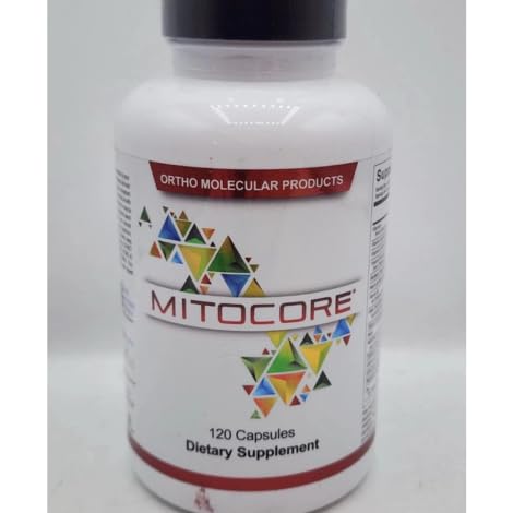 Mitocore de Ortho Molecular, botella, apoya energía celular para el día a día.