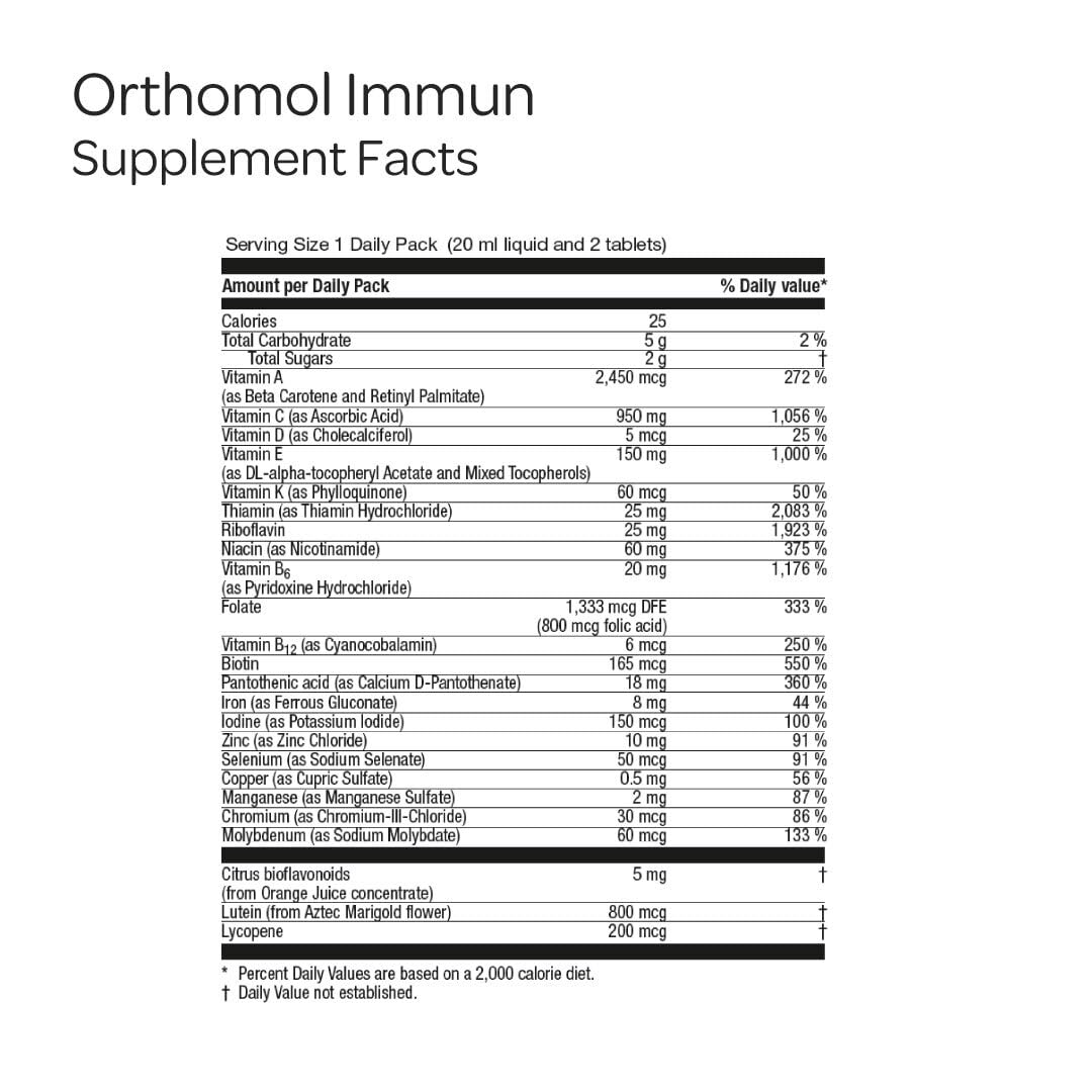Orthomol Immun dosis diaria: lista para consumir tras la comida