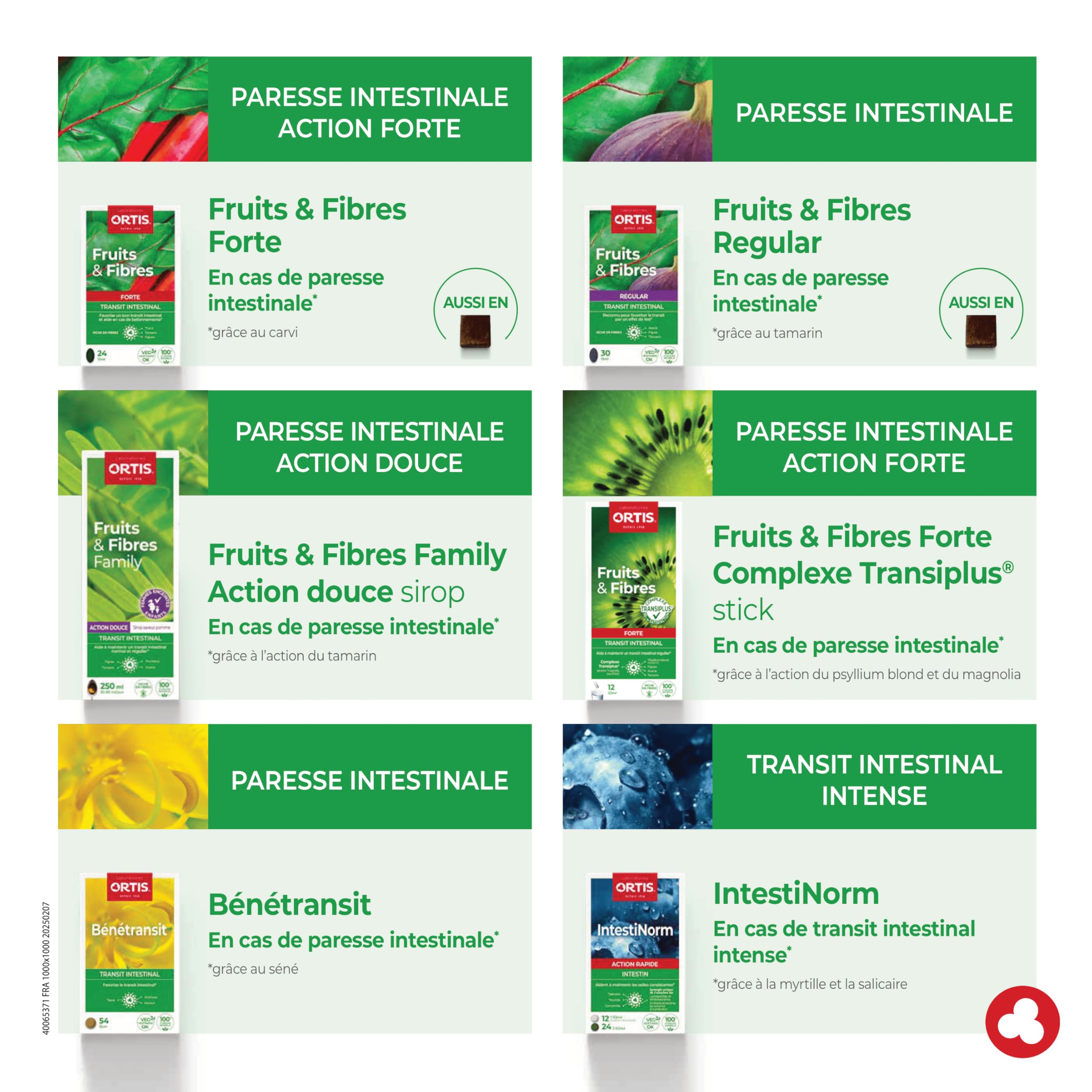 Ortis Frutos y Fibras Regular 24 cubos al masticar, textura agradable.