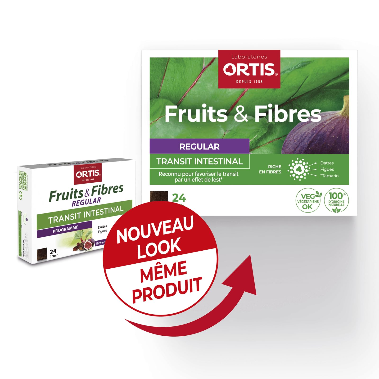 Ortis Frutos y Fibras Regular 24 cubos en mano, merienda práctica.