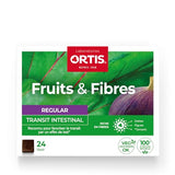 Ortis Frutos y Fibras Regular 24 cubos, presentados en plato para degustación rápida.