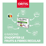 Ortis Frutos y Fibras Regular 24 cubos con tamarindo e higo, sabor exótico.
