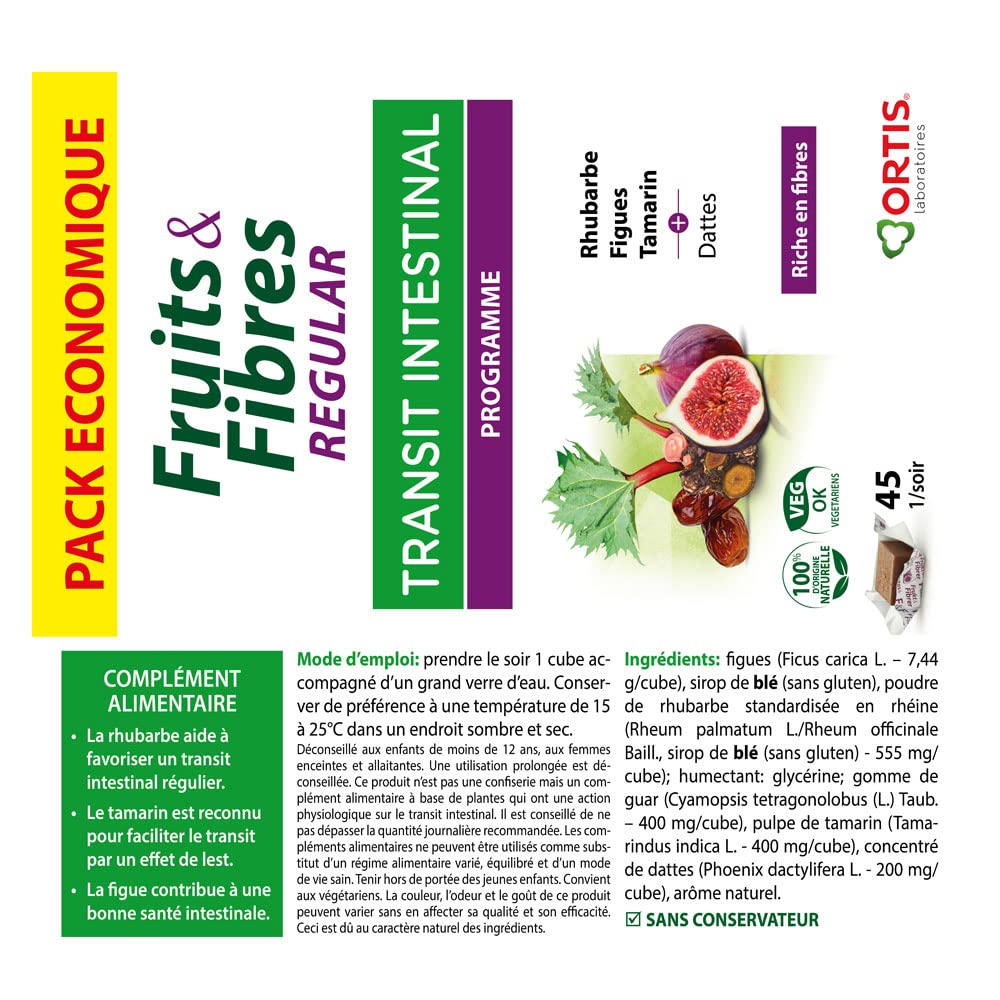Ortis Frutos y Fibras Regular extracto ruibarbo tibetano destacado
