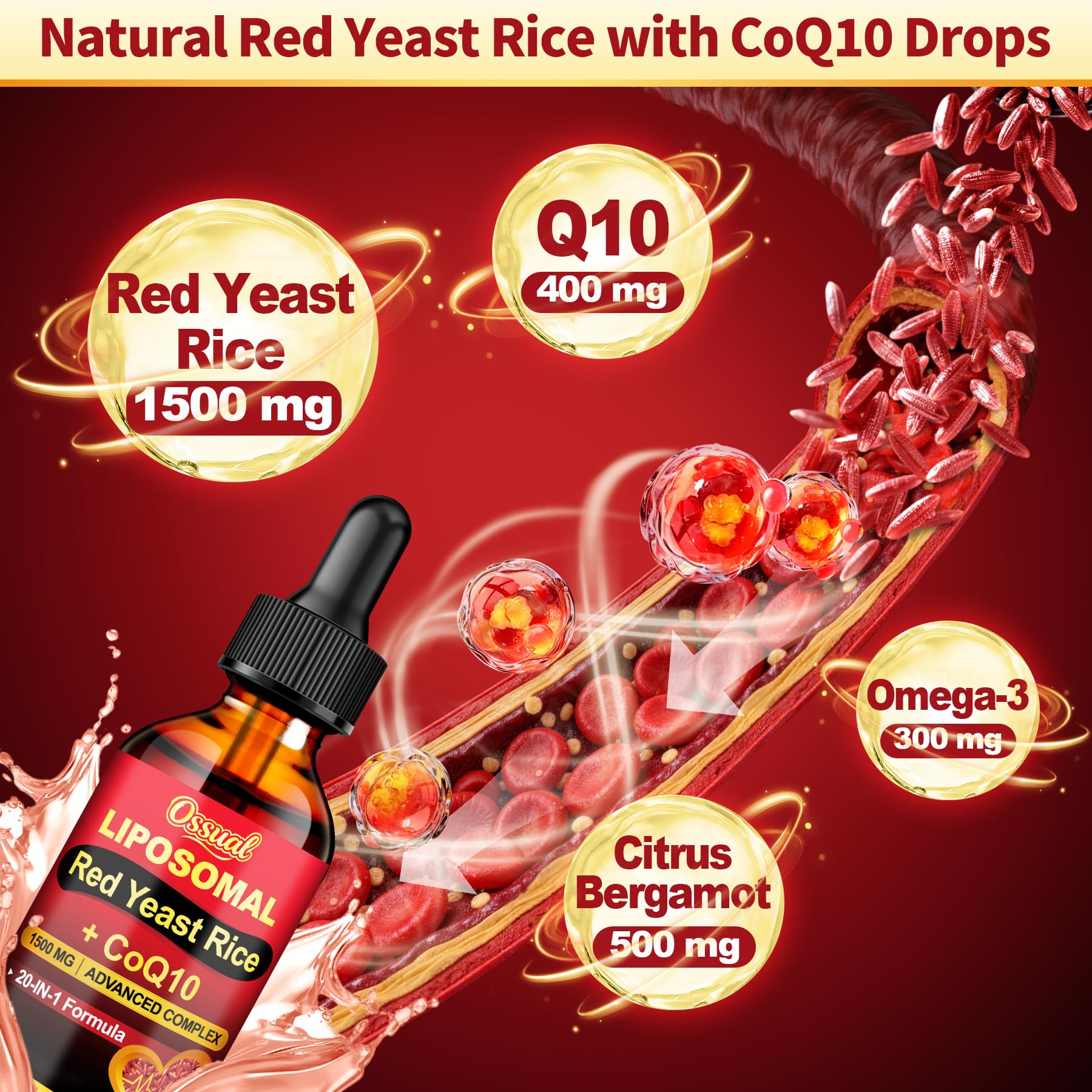 Ossual mezcla 20 en 1 con base de arroz levadura roja y hierbas