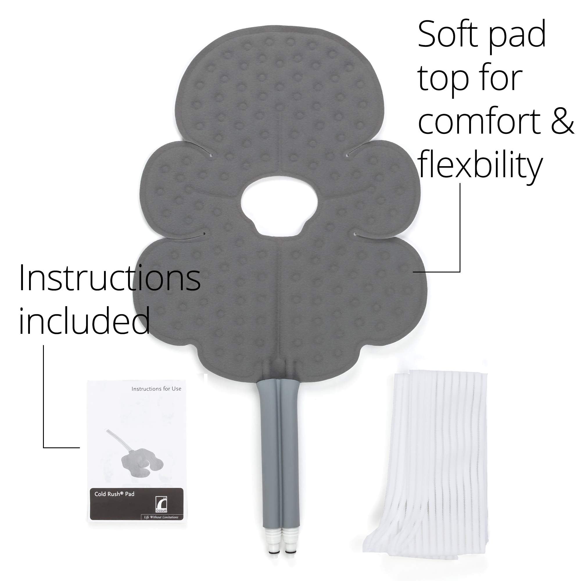 Ossur Cold Rush: conectores de manguera para terapia fría en casa.
